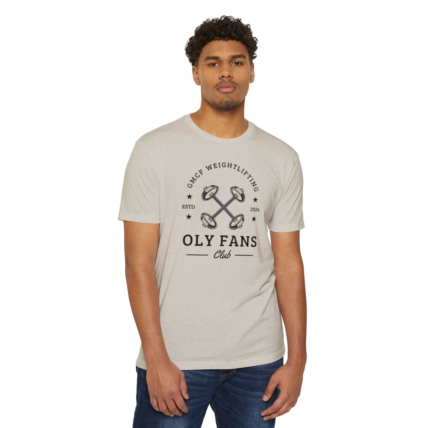 GMCF Oly Fan Barbell Club Unisex CVC Jersey T-shirt