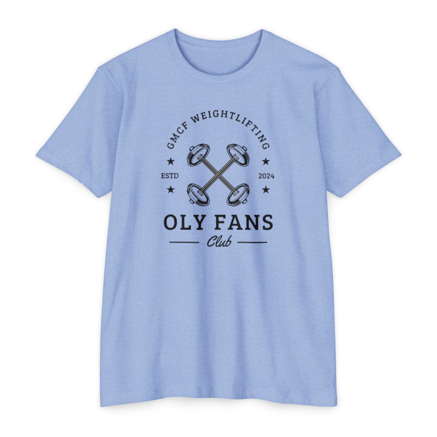 GMCF Oly Fan Barbell Club Unisex CVC Jersey T-shirt
