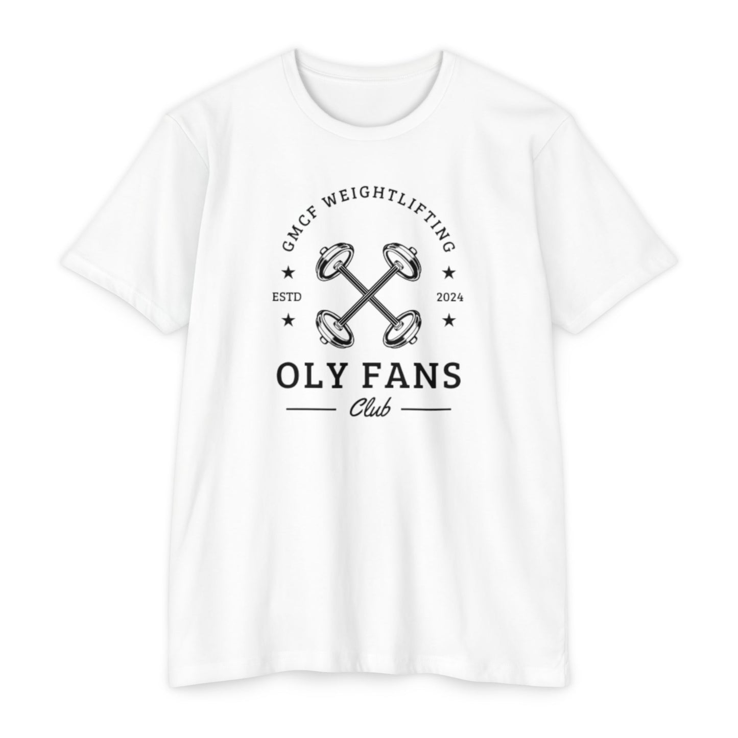 GMCF Oly Fan Barbell Club Unisex CVC Jersey T-shirt