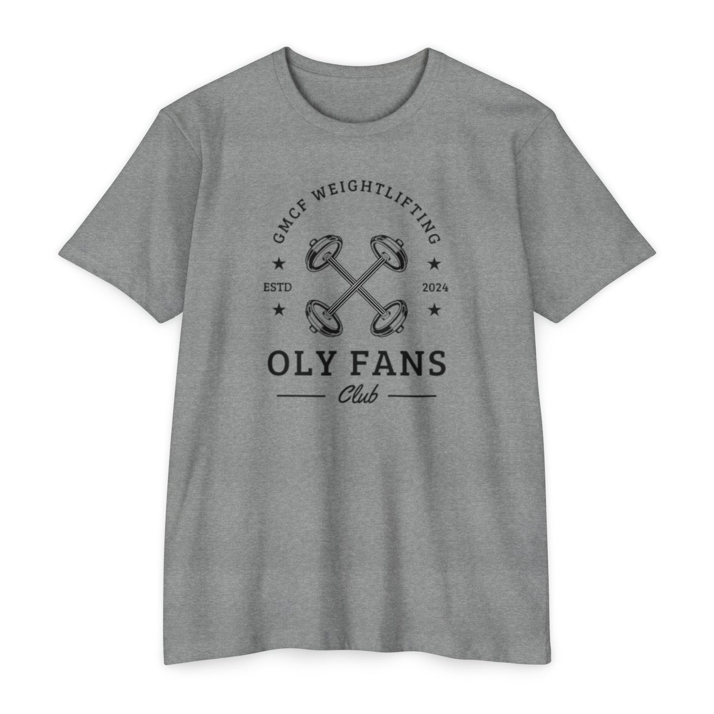 GMCF Oly Fan Barbell Club Unisex CVC Jersey T-shirt