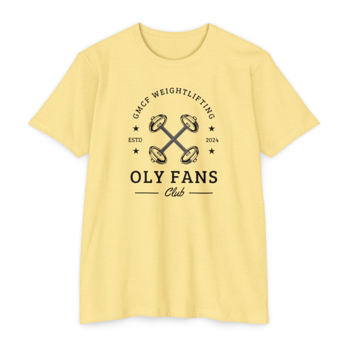 GMCF Oly Fan Barbell Club Unisex CVC Jersey T-shirt