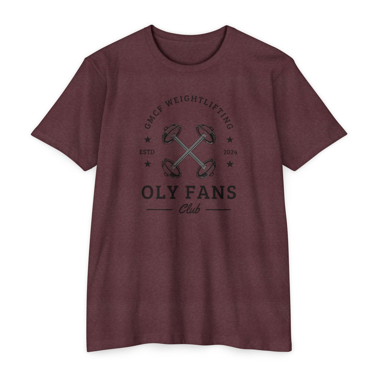 GMCF Oly Fan Barbell Club Unisex CVC Jersey T-shirt