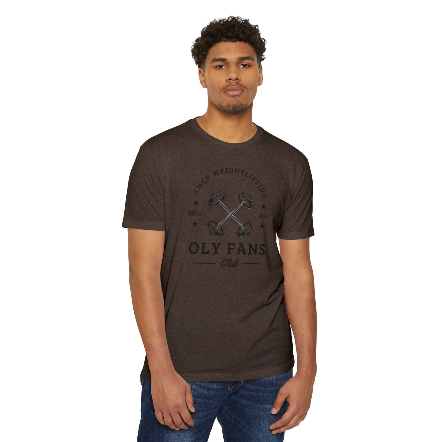 GMCF Oly Fan Barbell Club Unisex CVC Jersey T-shirt