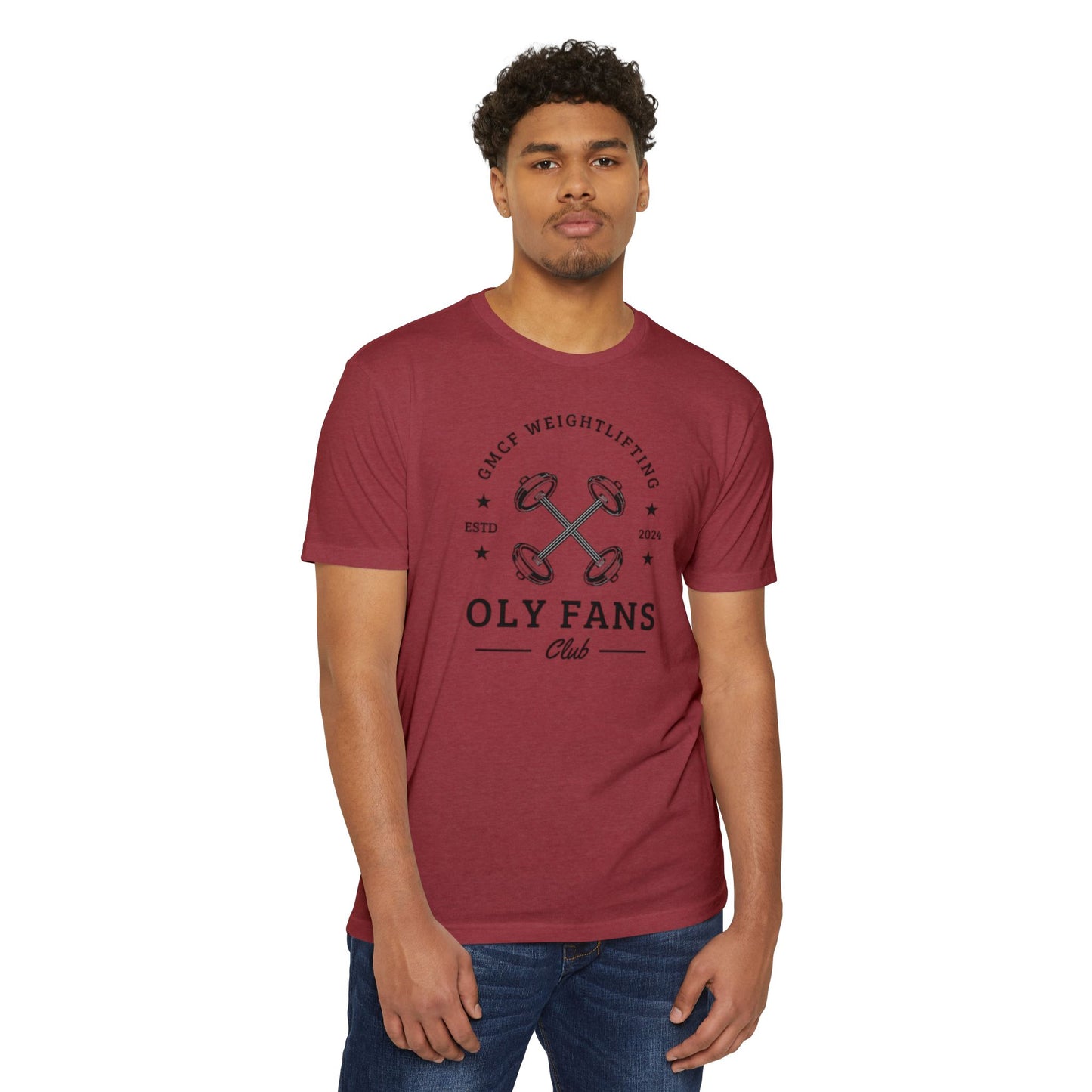 GMCF Oly Fan Barbell Club Unisex CVC Jersey T-shirt