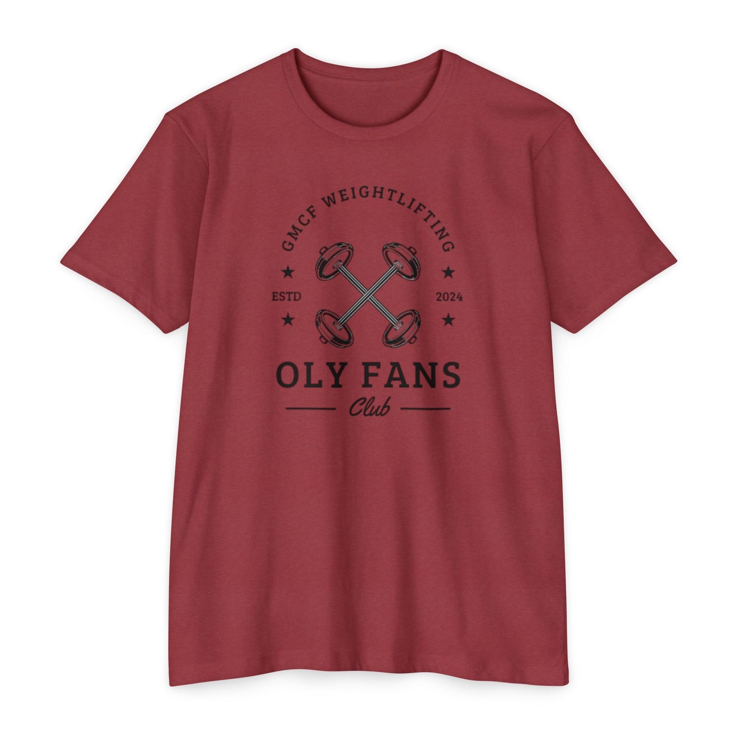 GMCF Oly Fan Barbell Club Unisex CVC Jersey T-shirt