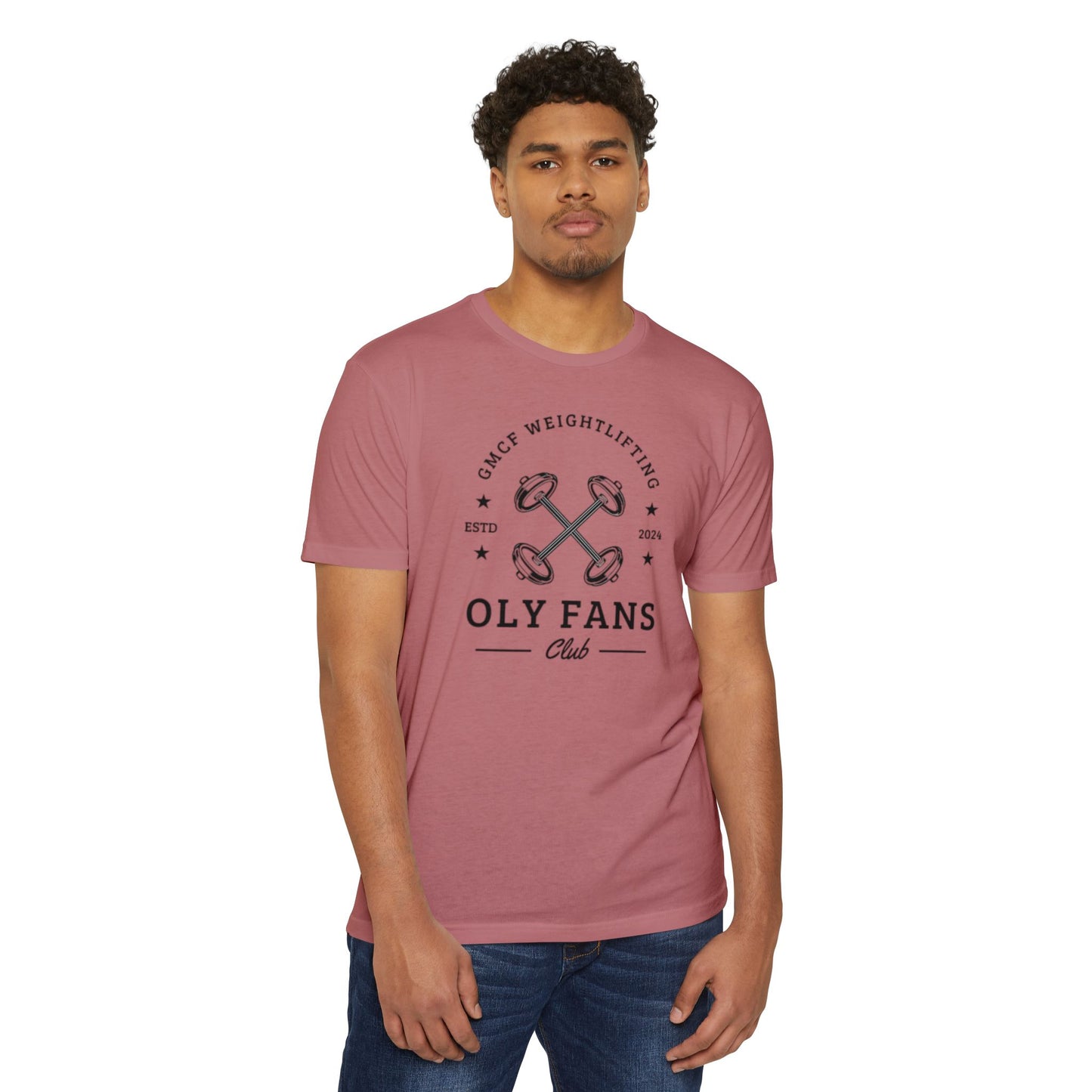 GMCF Oly Fan Barbell Club Unisex CVC Jersey T-shirt