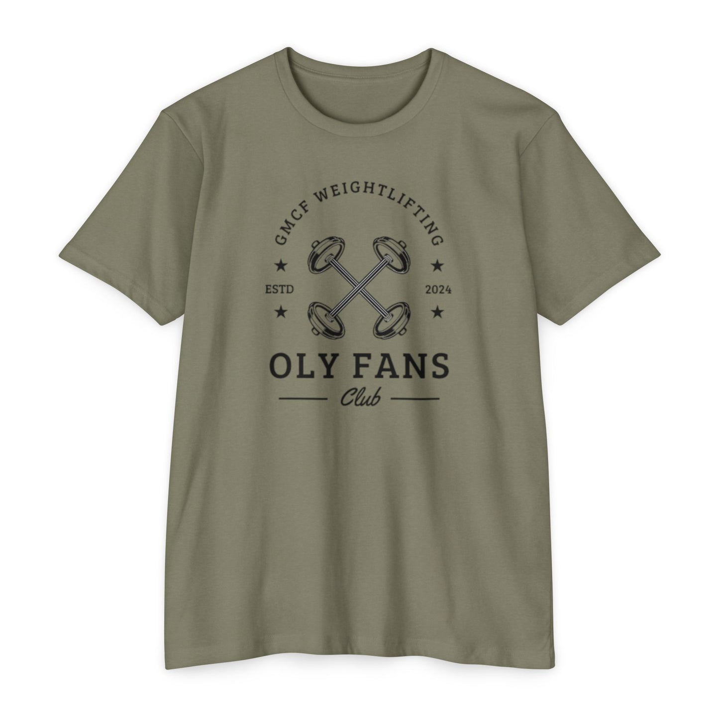 GMCF Oly Fan Barbell Club Unisex CVC Jersey T-shirt