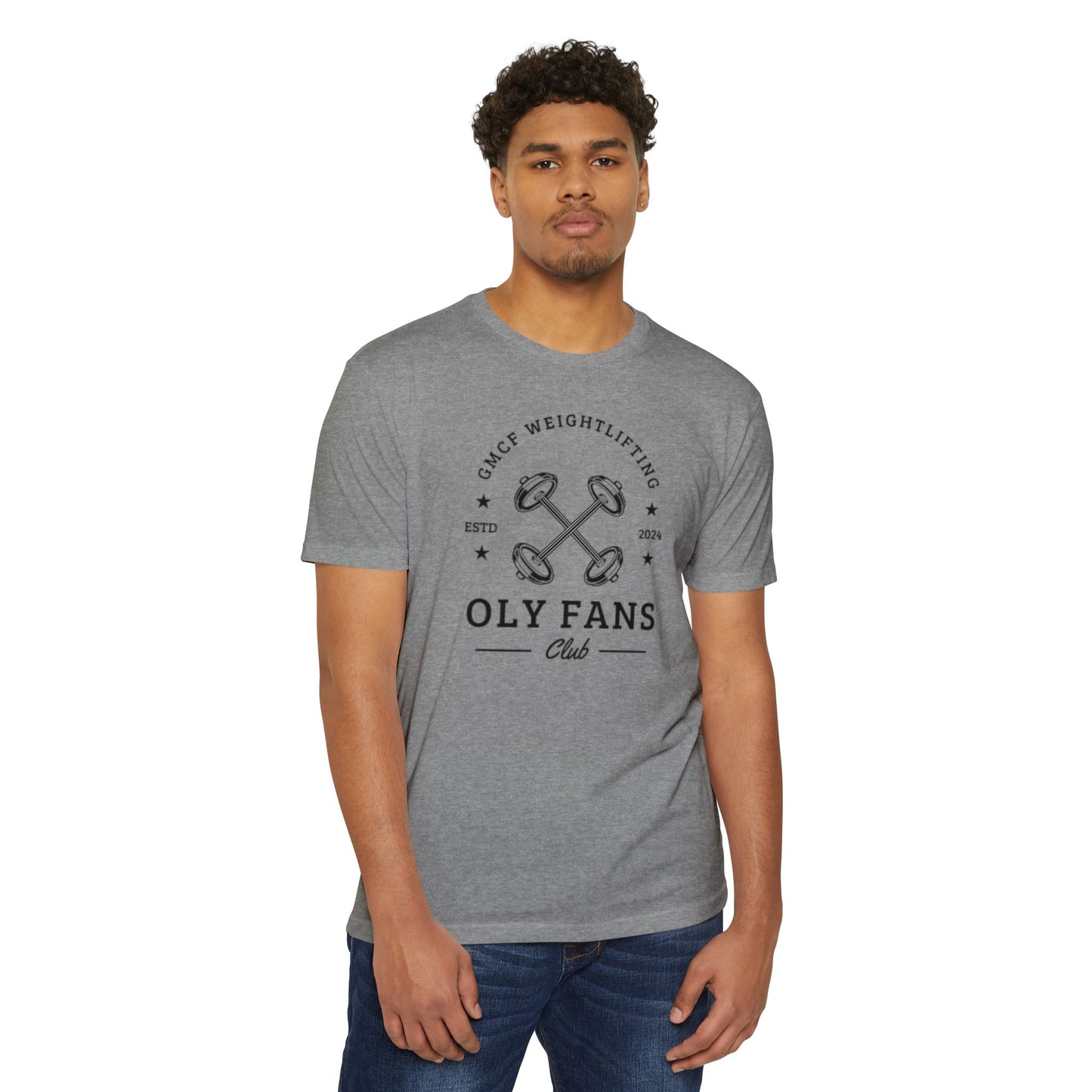 GMCF Oly Fan Barbell Club Unisex CVC Jersey T-shirt