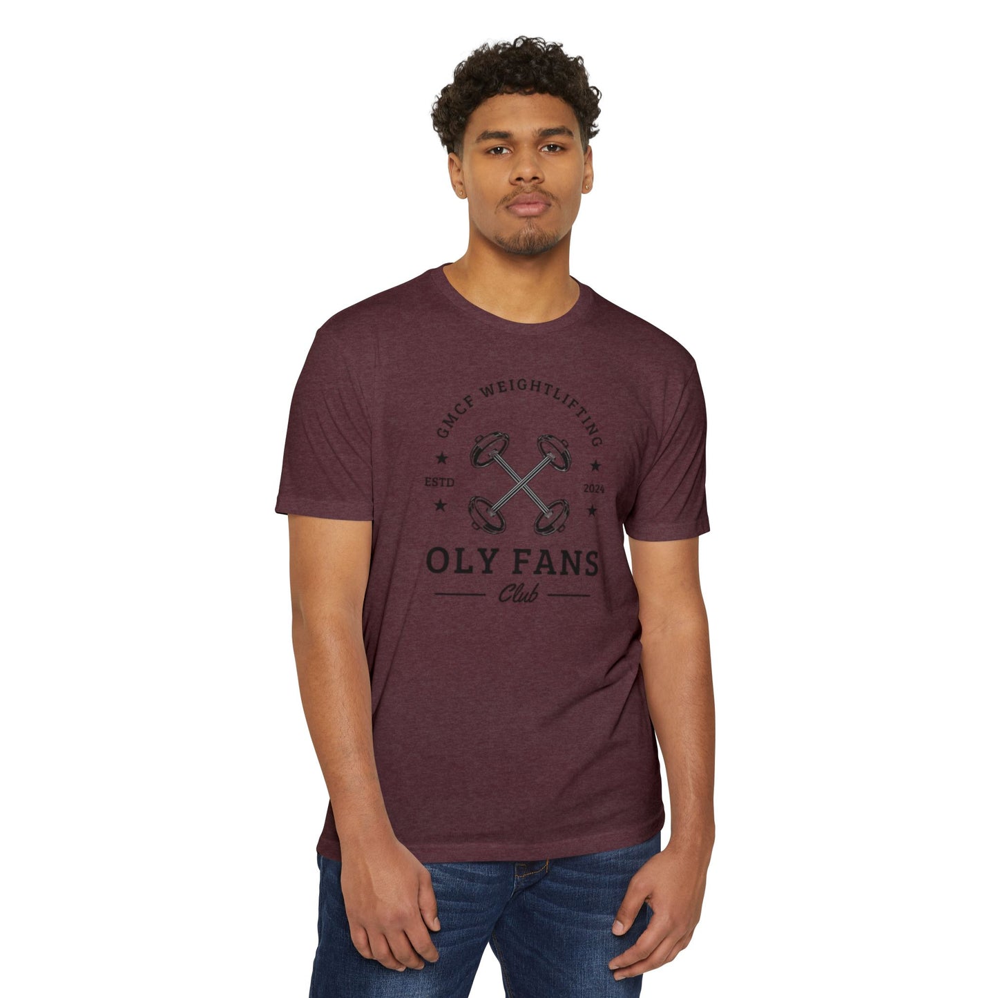 GMCF Oly Fan Barbell Club Unisex CVC Jersey T-shirt