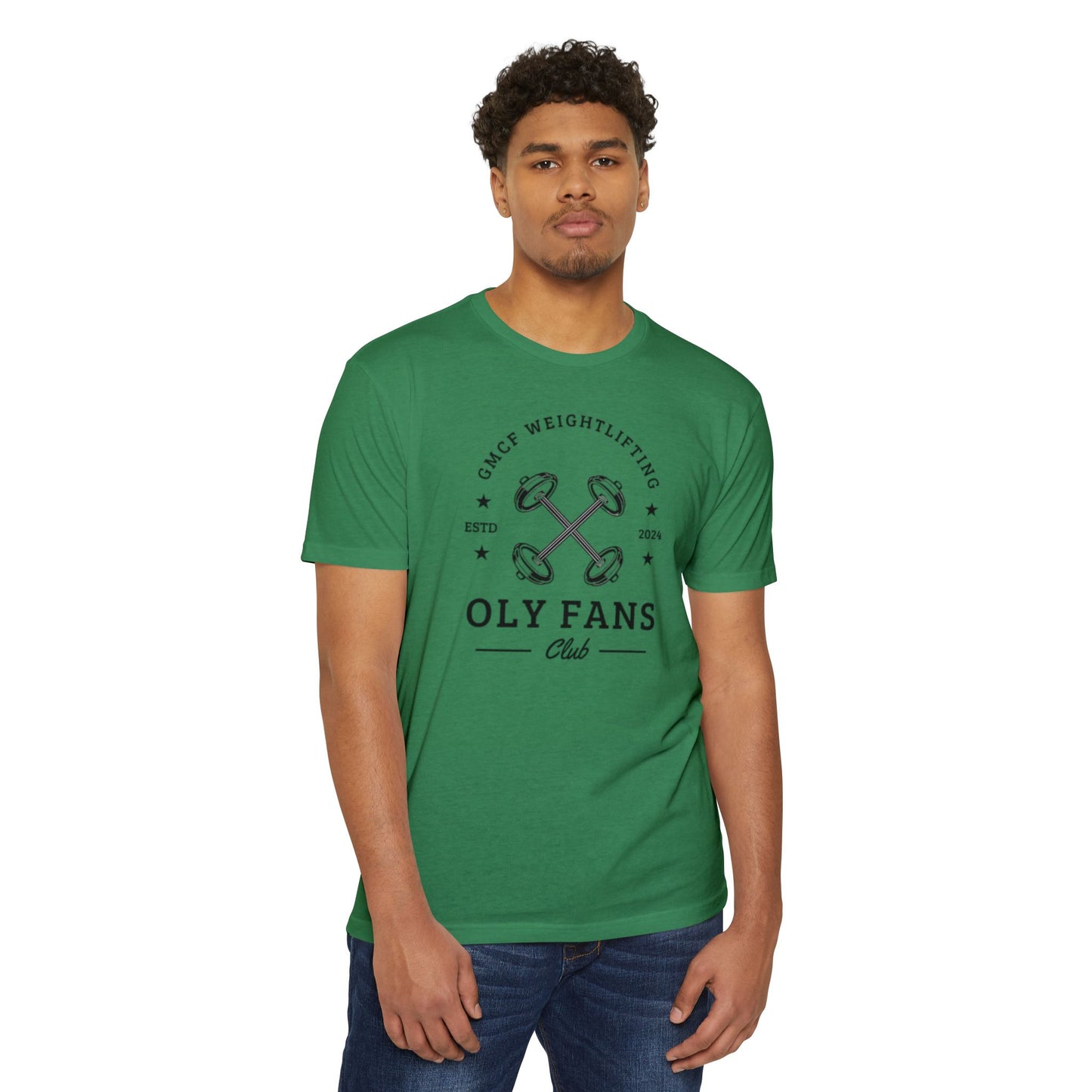 GMCF Oly Fan Barbell Club Unisex CVC Jersey T-shirt
