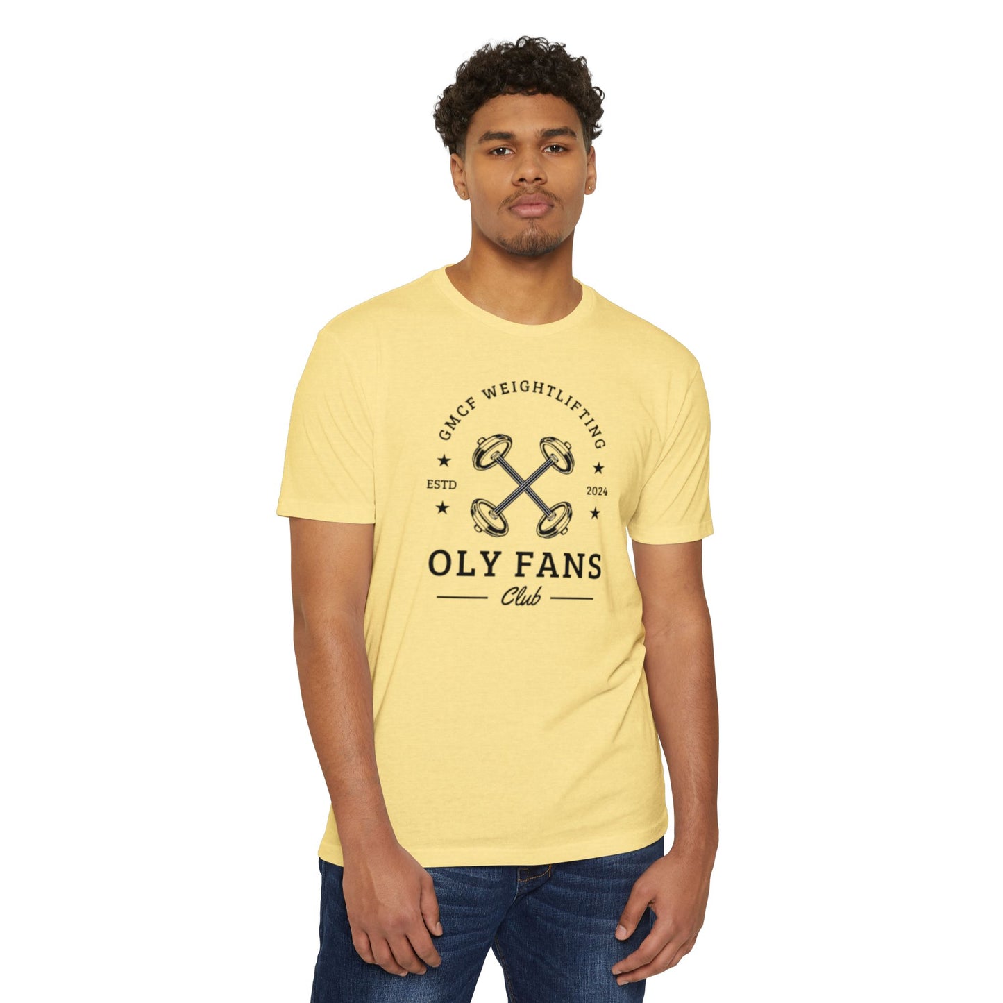GMCF Oly Fan Barbell Club Unisex CVC Jersey T-shirt