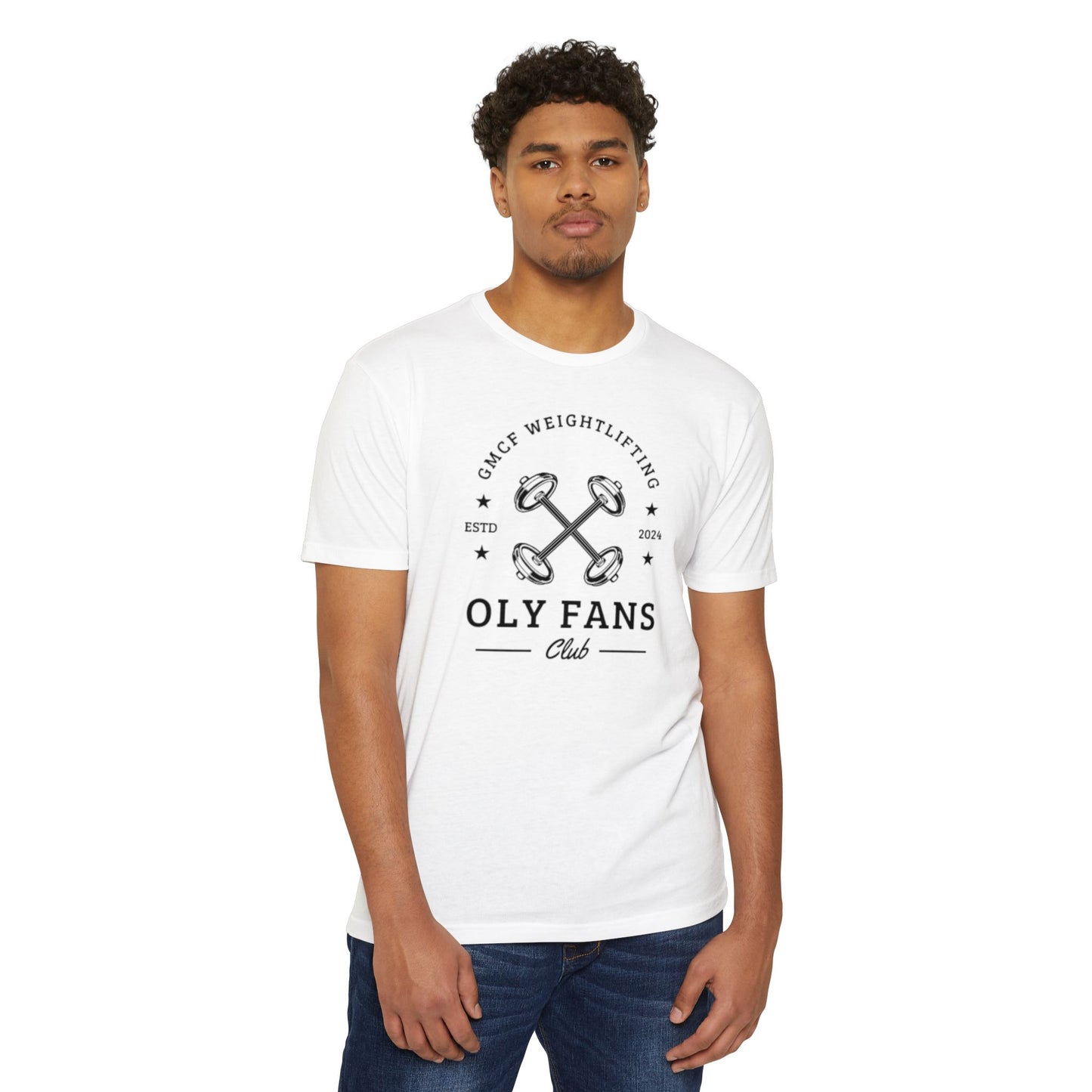 GMCF Oly Fan Barbell Club Unisex CVC Jersey T-shirt
