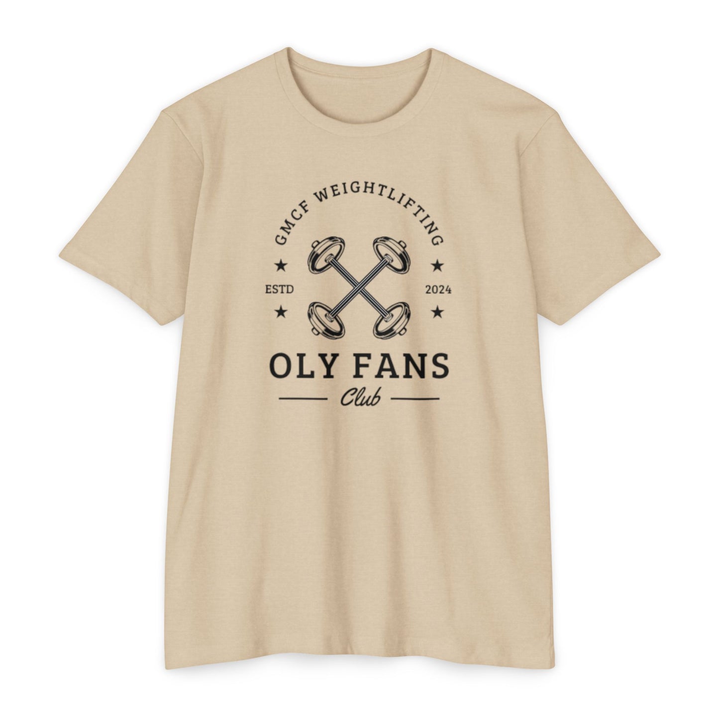 GMCF Oly Fan Barbell Club Unisex CVC Jersey T-shirt