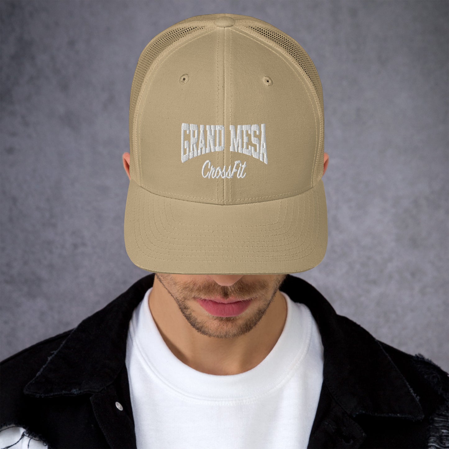 Trucker Cap White Print