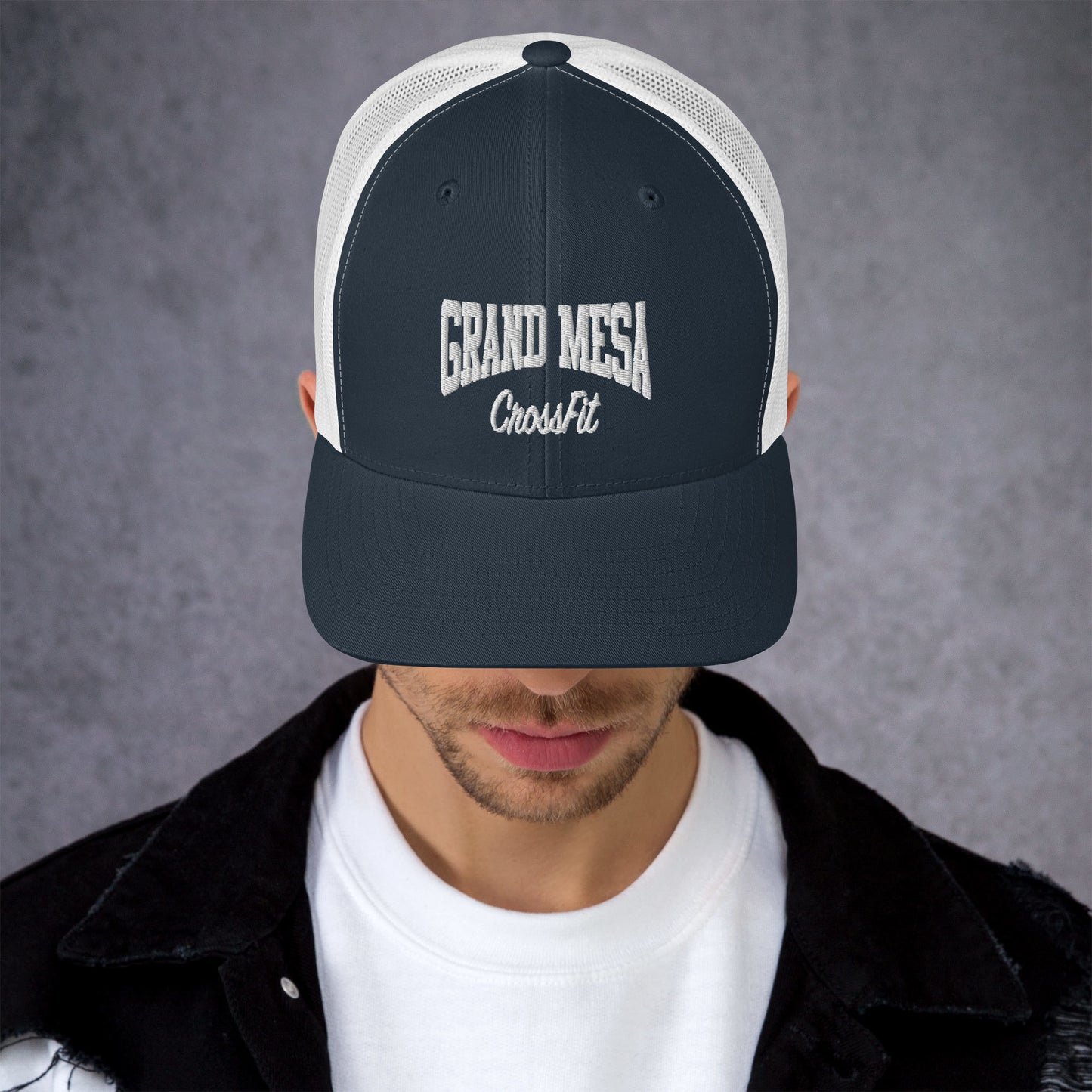 Trucker Cap White Print